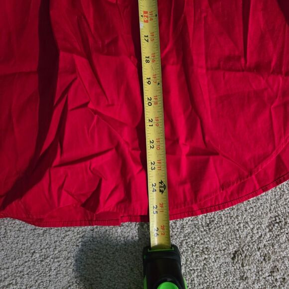 Madewell Poplin Easy Y-Neck Button-Up Shirt Red Women Sm 100% Cotton Relaxed Fit - Picture 10 of 13